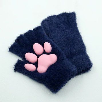 Рукавички лапки. Рукавички котячі лапки темно-сині 16 см 2437589026 фото