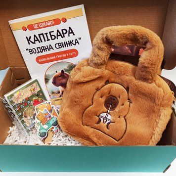 Подарочный набор Капибара - сумочка, пин, блокнот, листовка, наклейки 2782385752 фото